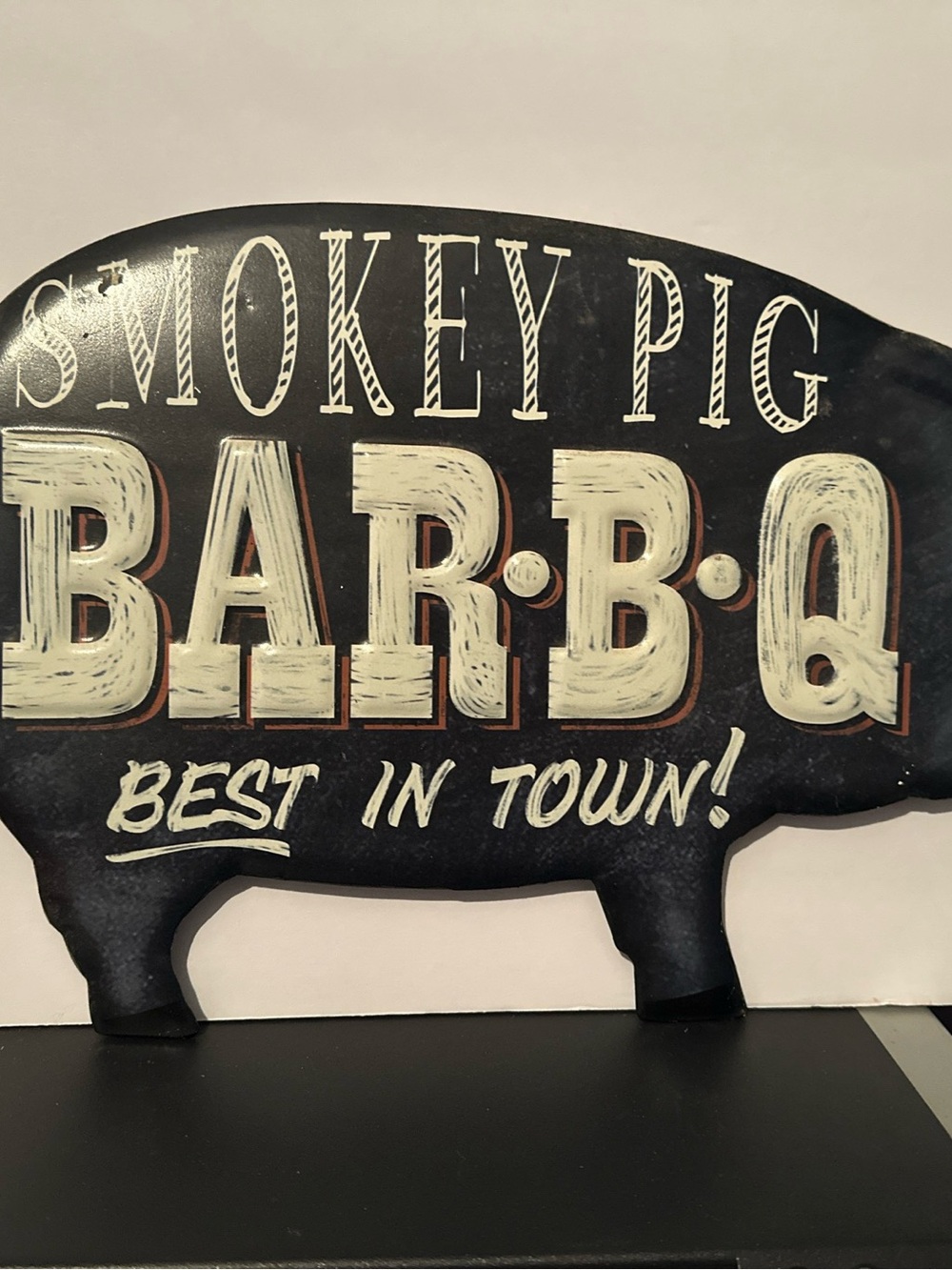 BAR-B-Q Wall Sign - Black BBQ Decorative Plaque